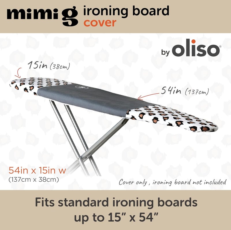 Oliso Ironing Board Cover – 100% Cotton with Professional Felt Pad, Fits Standard 54" x 15" Boards – Secure Fit with Wide Elastic Edge & Adjustable Straps – Mimi G - Image 2